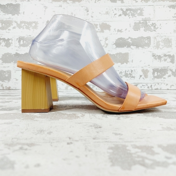 NEW Journee Collection Orange Summer Square Toe Block Heeled Sandals M670 - Picture 5 of 13